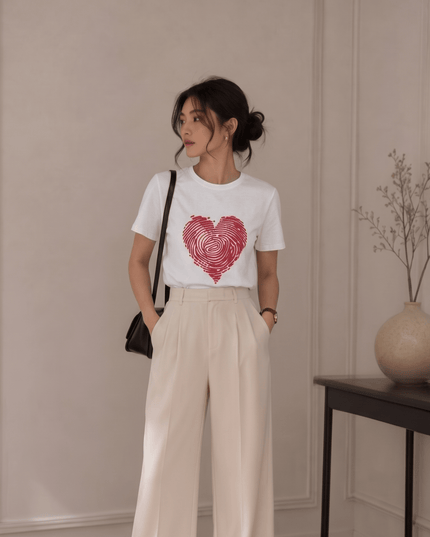 Red Heart : Printed Oversized T-Shirt - Peepri