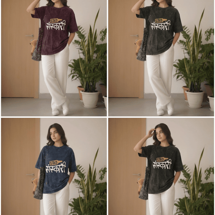 Sanskari : Printed Oversized T-Shirt - Peepri