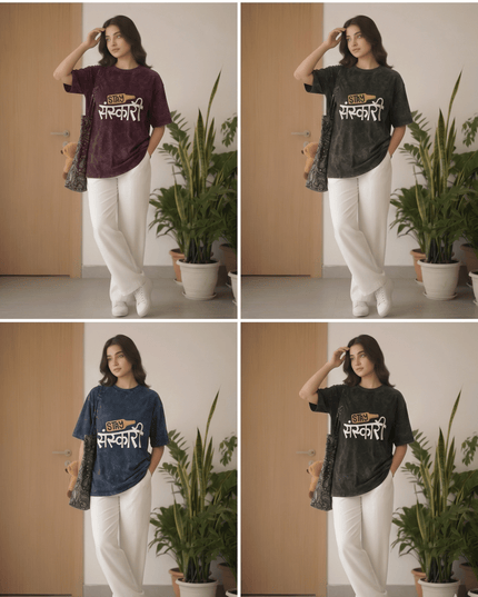 Sanskari : Printed Oversized T-Shirt - Peepri