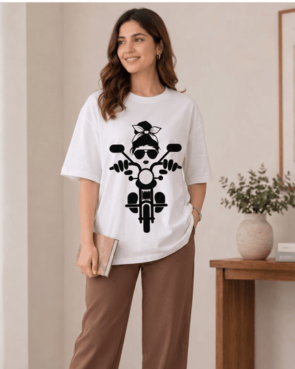 Ride Smart : Printed Oversized T-Shirt - Peepri