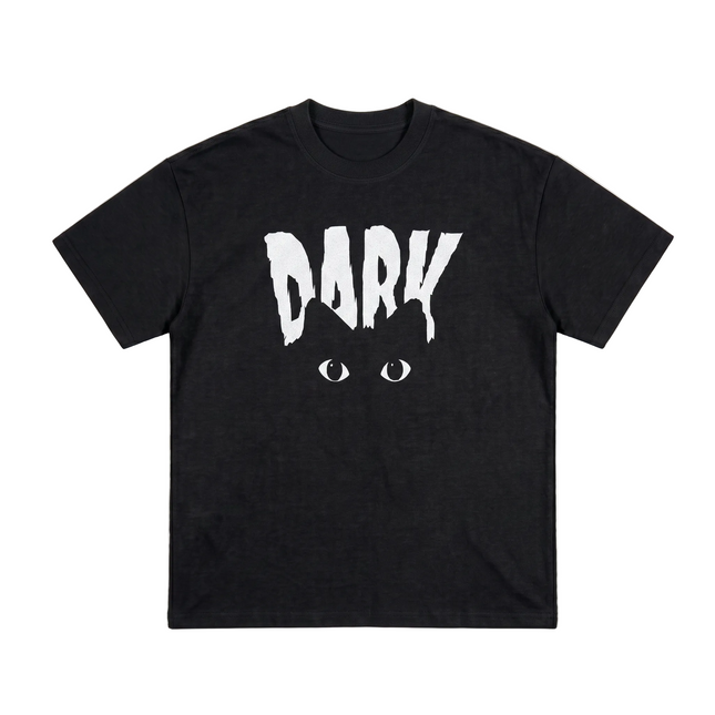 Dark Cat : Printed Oversized T-Shirt