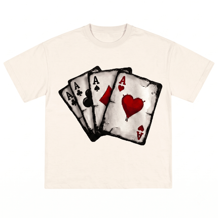 Ace Card : Printed Oversized T-Shirt - Peepri