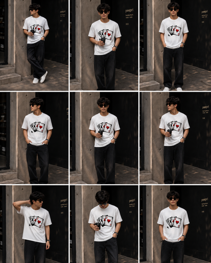 Ace Card : Printed Oversized T-Shirt