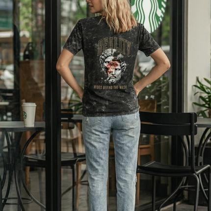 Monkey Mix : Acid Washed Oversized T-Shirt | 100% Heavyweight Cotton | Relaxed Fit Unisex Tee - Peepri