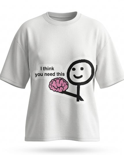 My Brain Printed Oversized T-Shirt