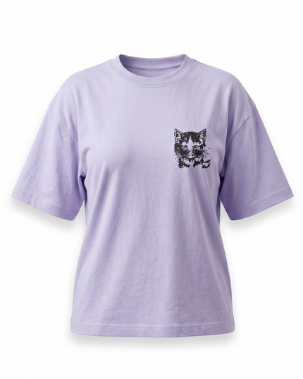 Cool Cat : Printed Oversized T-Shirt