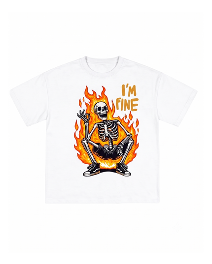 I'M Fine : Printed Oversized T-Shirt