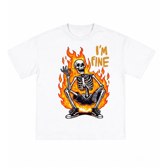 I'M Fine : Printed Oversized T-Shirt