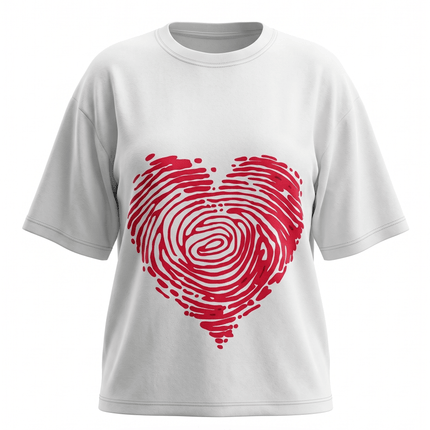 Red Heart : Printed Oversized T-Shirt - Peepri