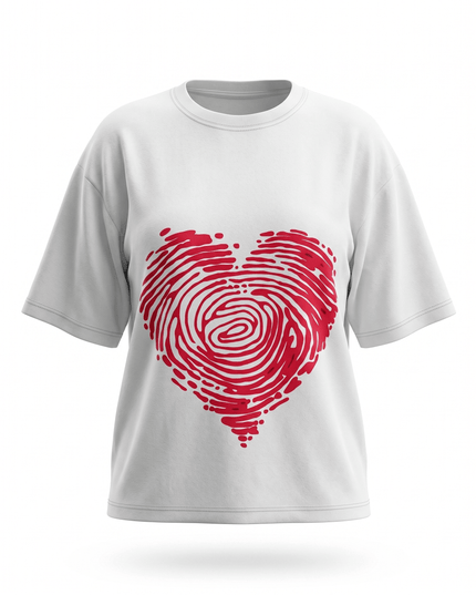 Red Heart : Printed Oversized T-Shirt - Peepri