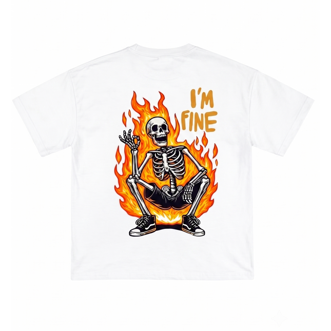 I'M Fine : Printed Oversized T-Shirt