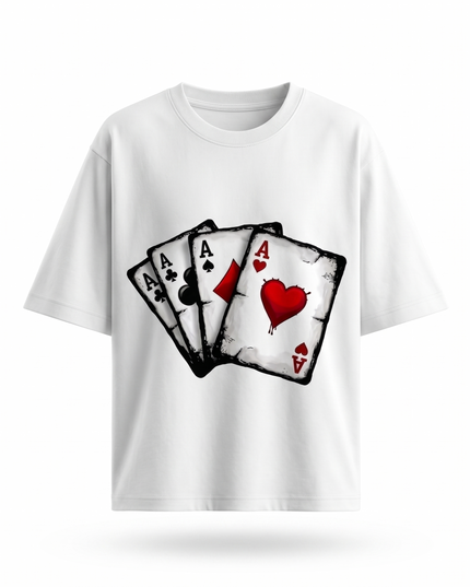 Ace Card : Printed Oversized T-Shirt