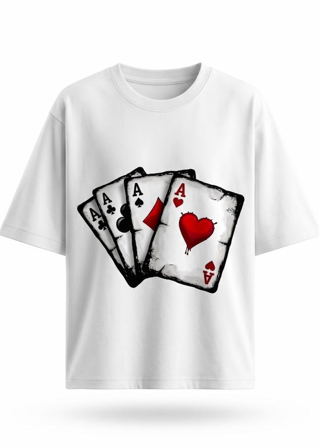 Ace Card : Printed Oversized T-Shirt