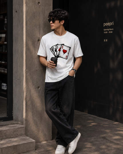 Ace Card : Printed Oversized T-Shirt