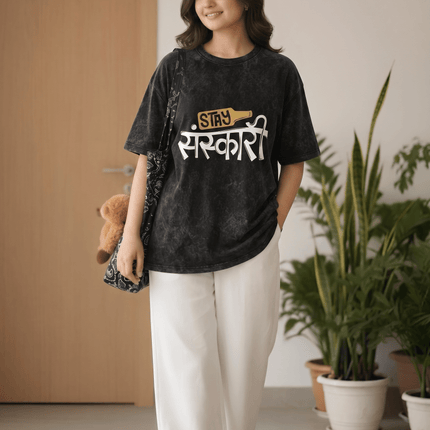Sanskari : Printed Oversized T-Shirt - Peepri