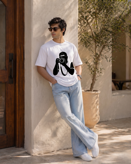 Men Photographer : Printed Oversized T-Shirt