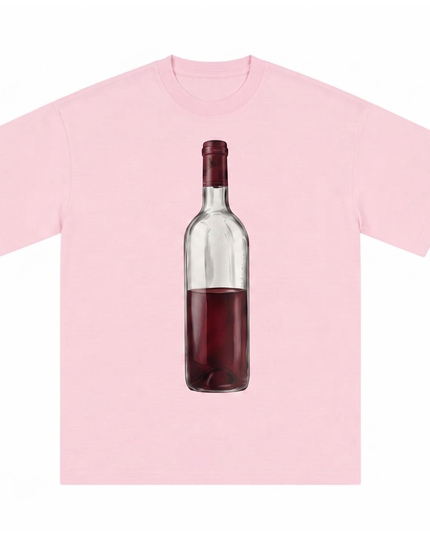 Red Wine : Printed Oversized T-Shirt