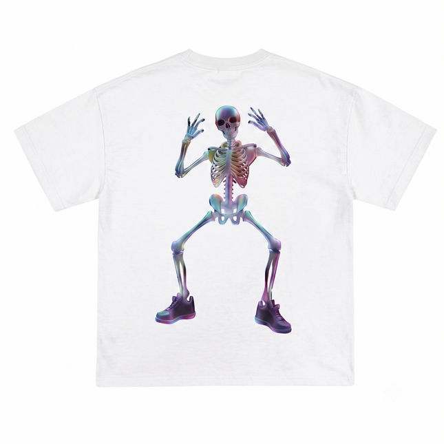 Dancing Skeleton : Printed Oversized T-Shirt