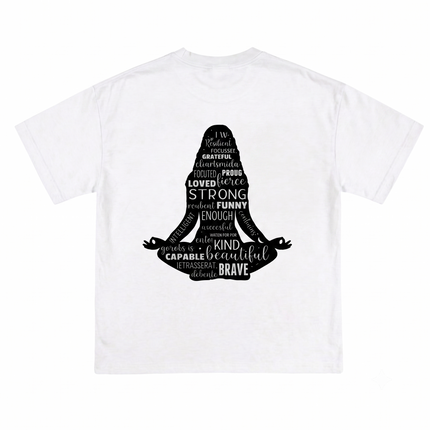 Girl Meditation : Printed Oversized T-Shirt
