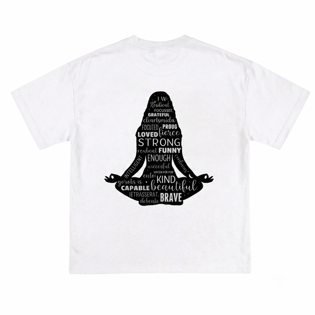 Girl Meditation : Printed Oversized T-Shirt