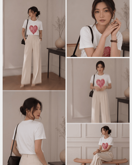 Red Heart : Printed Oversized T-Shirt - Peepri