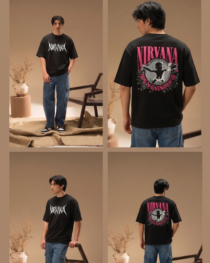 NIRVANA : Printed Oversized T-Shirt