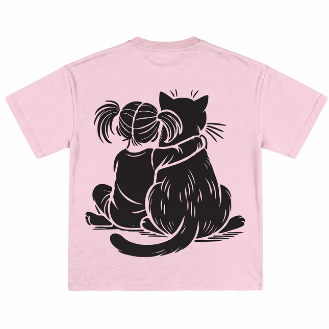 Cat Love : Printed Oversized T-Shirt