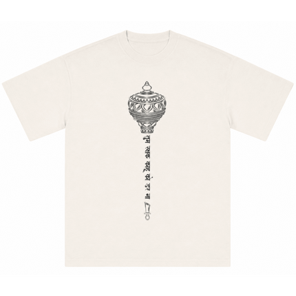 Lord Hanuman Gada : Printed Oversized T-Shirt - Peepri