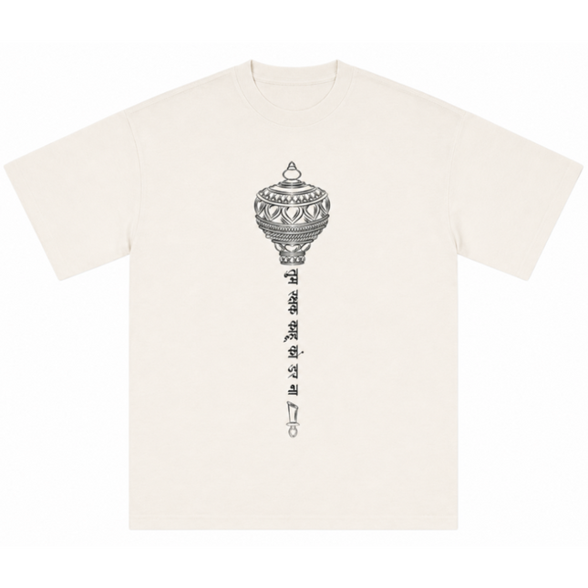 Lord Hanuman Gada : Printed Oversized T-Shirt