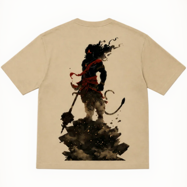 Lord Hanuman : Printed Oversized T-Shirt