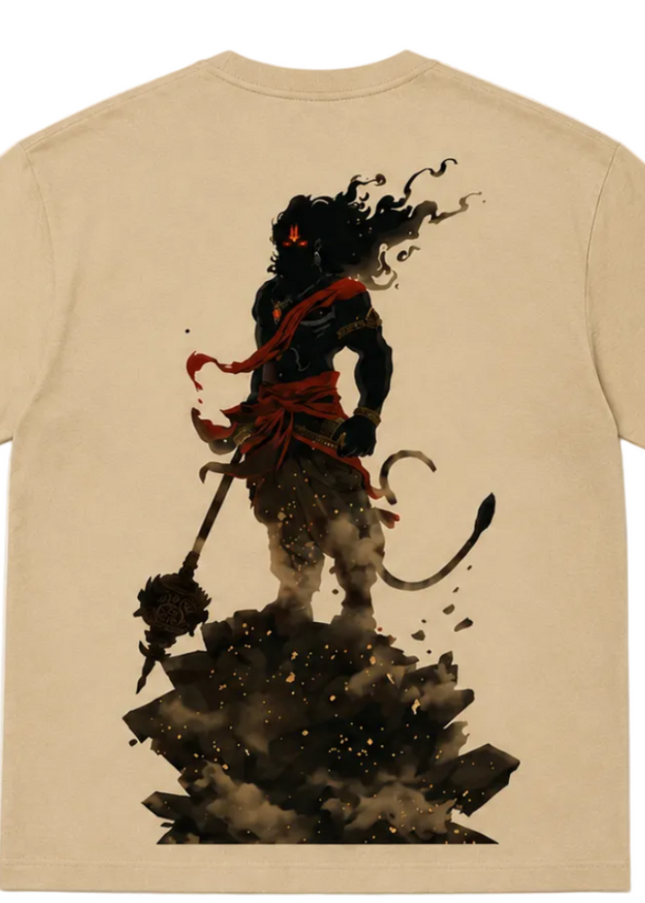 Lord Hanuman : Printed Oversized T-Shirt