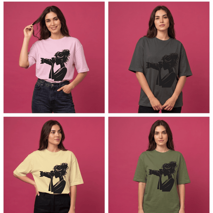 Girl Photographer : Printed Oversized T-Shirt - Peepri