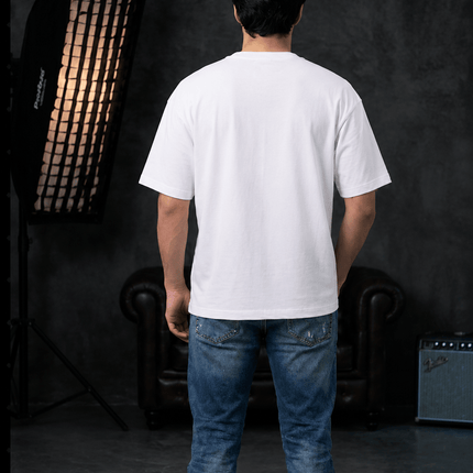 Monkey Mix Graphic Oversized T-Shirt – White | 100% Cotton | Relaxed Fit Unisex Tee - Peepri