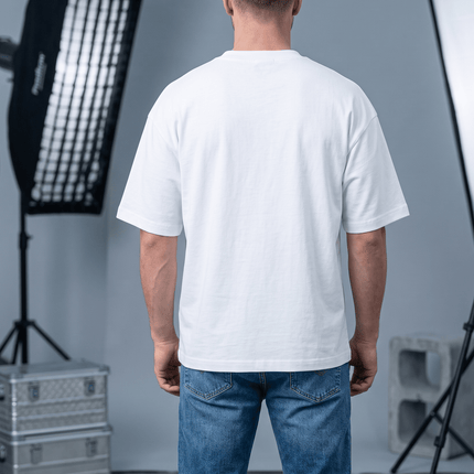 Monkey Mix Graphic Oversized T-Shirt – White | 100% Cotton | Relaxed Fit Unisex Tee - Peepri