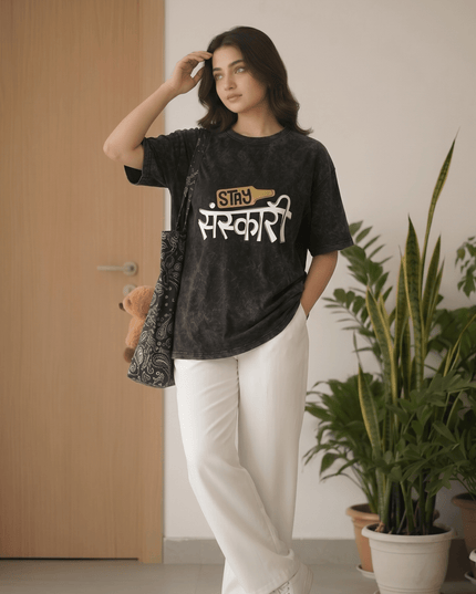 Sanskari : Printed Oversized T-Shirt - Peepri