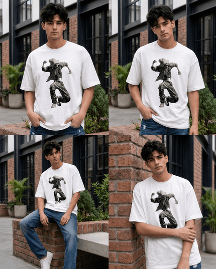 Michael Jackson : Graphic Oversized T-Shirt – White | 100% Cotton | Relaxed Fit Unisex Tee - Peepri