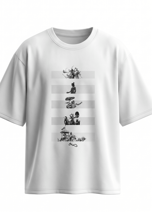 Mahabharat : Printed Oversized T-Shirt - Peepri