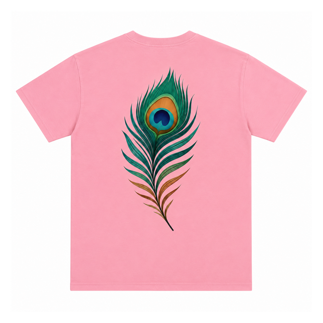 Peacock Plume Printed Oversized T-Shirt