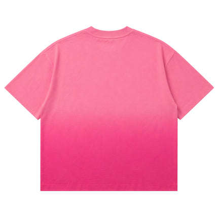 Pink Sunfade Ombré Wash Boxy Fit T-shirt Back Design