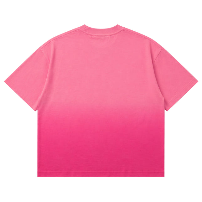 Pink Sunfade Ombré Wash Boxy Fit T-shirt Back Design
