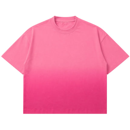 Pink Sunfade Ombré Wash Boxy Fit T-shirt Front Design