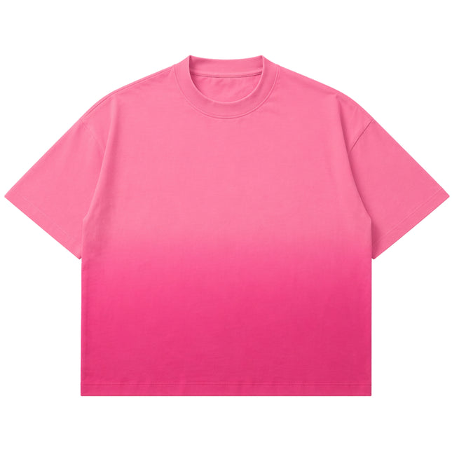 Pink Sunfade Ombré Wash Boxy Fit T-shirt Front Design