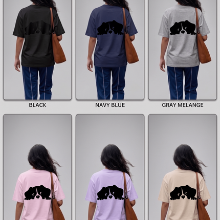 Hiding Dog : Graphic Oversized T-Shirt – White | 100% Cotton | Relaxed Fit Unisex Tee - Peepri