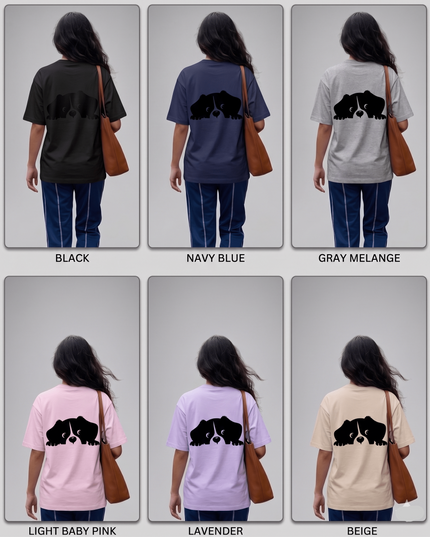 Hiding Dog : Graphic Oversized T-Shirt – White | 100% Cotton | Relaxed Fit Unisex Tee - Peepri