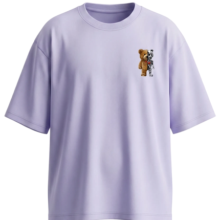 Teddy cum Robot : Printed Oversized T-Shirt - Peepri
