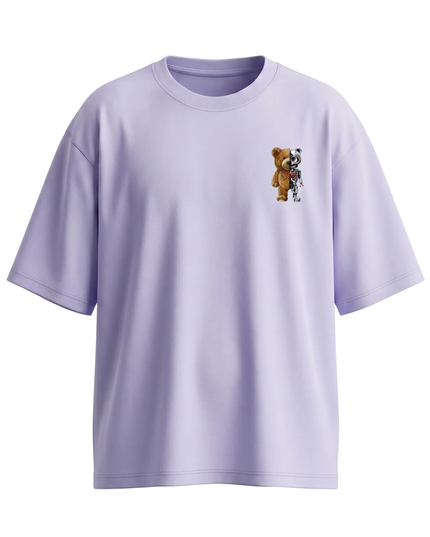 Teddy cum Robot : Printed Oversized T-Shirt - Peepri