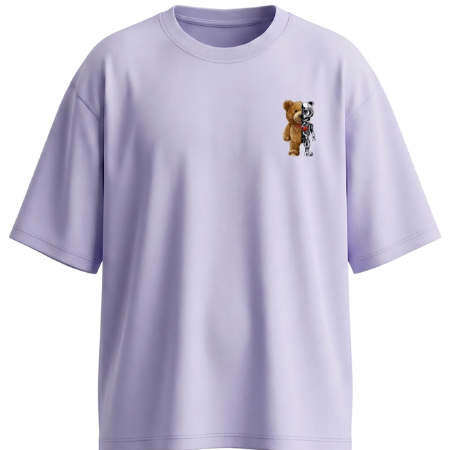 Teddy cum Robot : Printed Oversized T-Shirt - Peepri