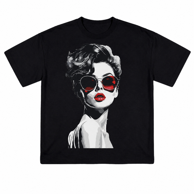 Noir Muse Printed Oversized T-Shirt