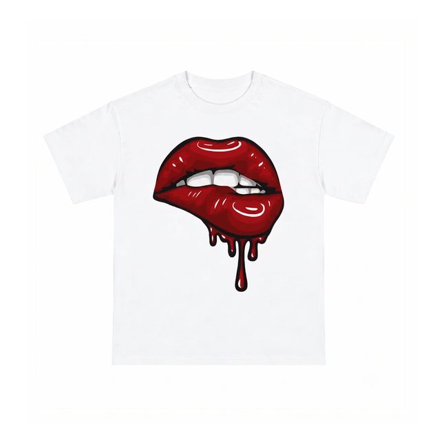 Glossy Lips : Printed Oversized T-Shirt