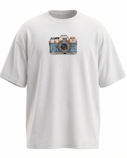 Camera Logo : Thread Embroidery Oversized T-Shirt
